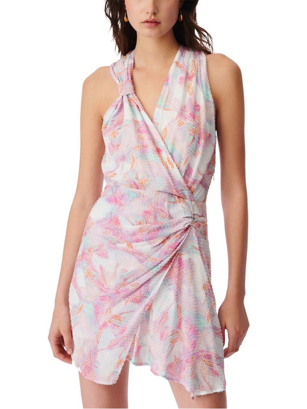 NWT IRO Paris Fredja Pastel draped Mini Dress size 36 / US 4